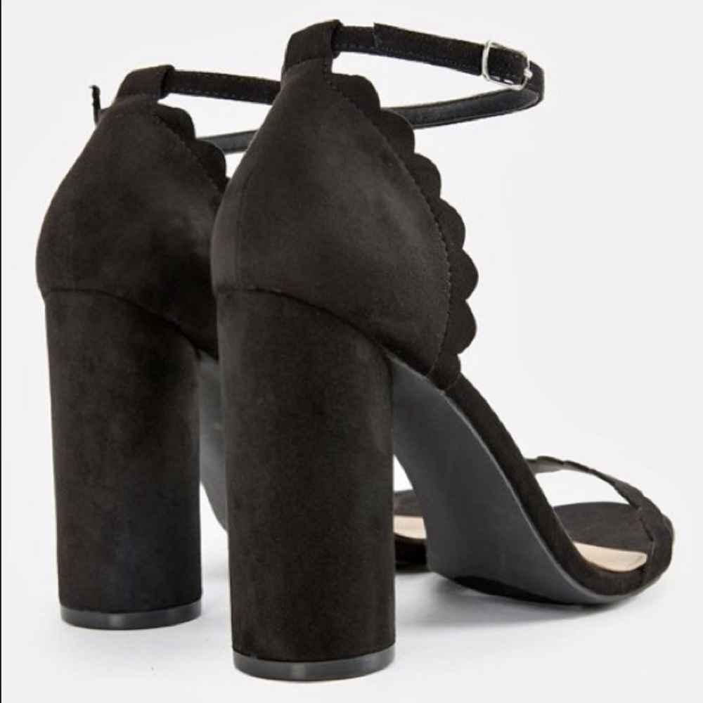 NWT JustFab Black Block Heel Sandals Size 8.5 - Picture 3 of 5